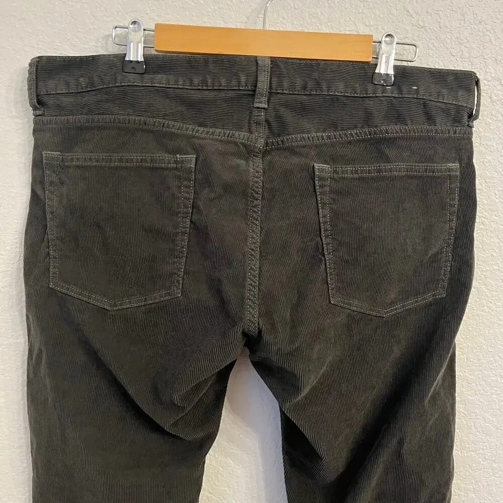 J Crew‎ 484 Slim Fit Corduroy Pants Mens 36x31 Cords Jeans Gray Cotton Stretch